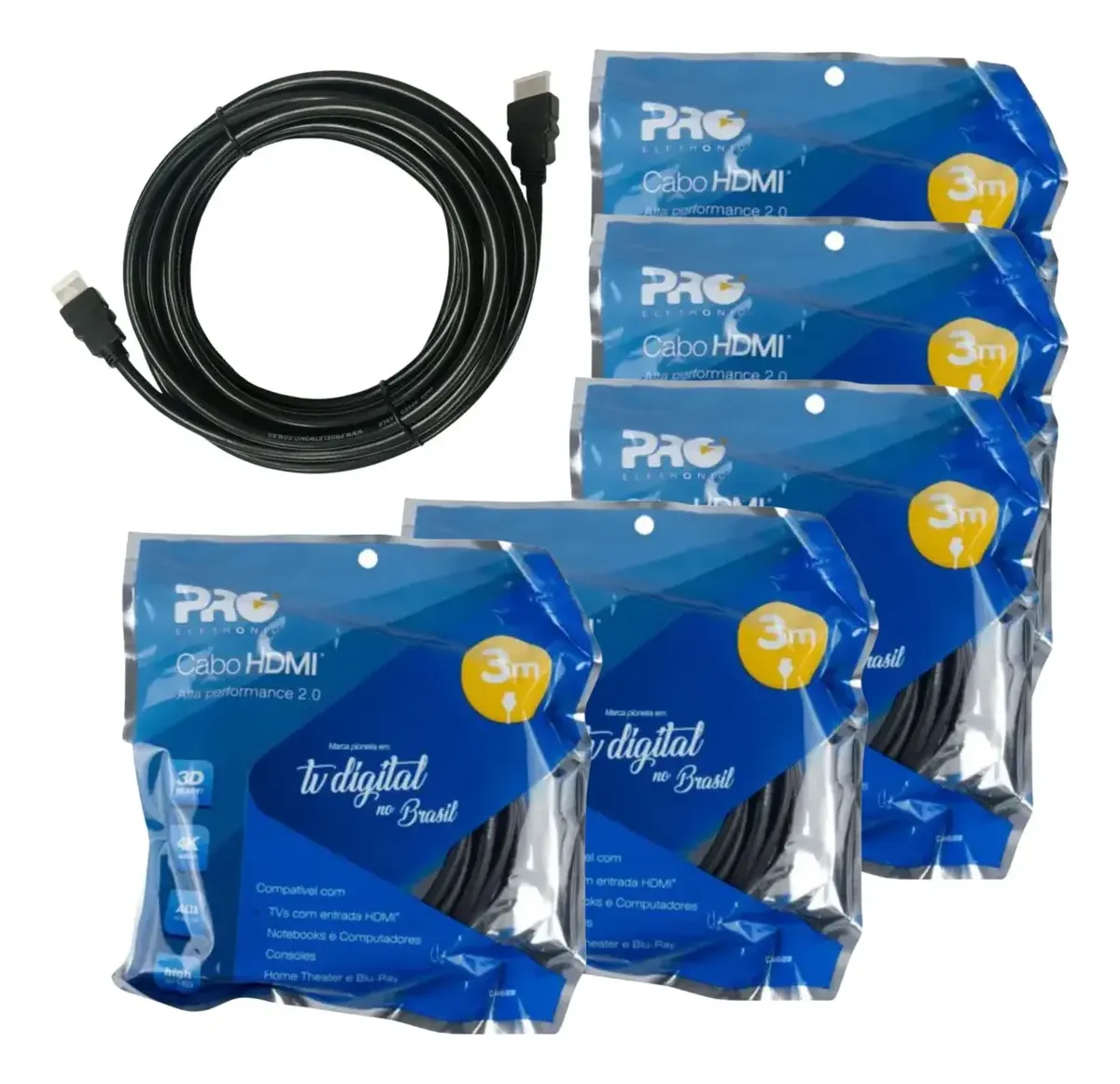 Proeletronic Cabo HDMI 2.0 CAHD-2030 4K e 3D 3 Metros rs eletronicos brasil